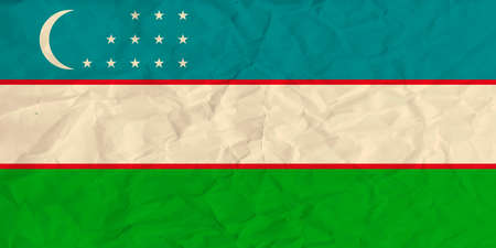 Vector image of the Uzbekistan  paper  flagのイラスト素材