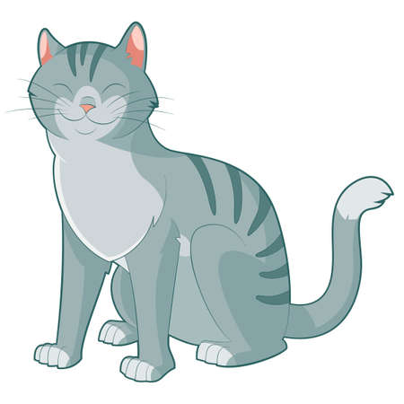 Vector image of the Cartoon smiling catのイラスト素材