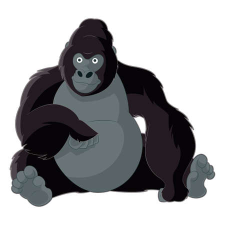 Vector image of the Cartoon smiling gorillaのイラスト素材