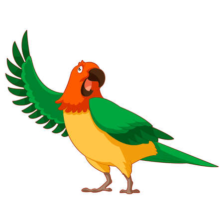 image of the  Cartoon Greeting Parrotのイラスト素材