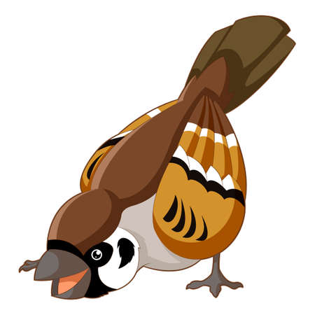image of the  Cartoon smiling sparrowのイラスト素材