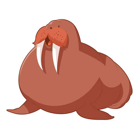 image of the  Cartoon smiling Walrusのイラスト素材