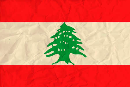 Vector image of the Lebanon  paper flagのイラスト素材