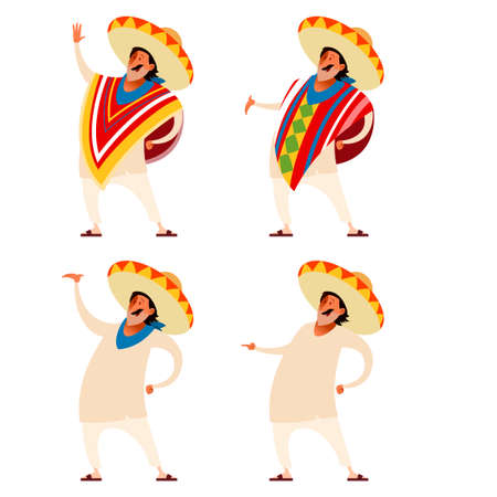Vector image of the Set of Mexicansのイラスト素材