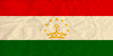 Vector image of the Tajikistan  paper flagのイラスト素材