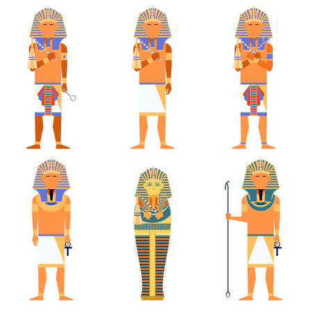 Vector image of the set of egyptian Pharaonsのイラスト素材