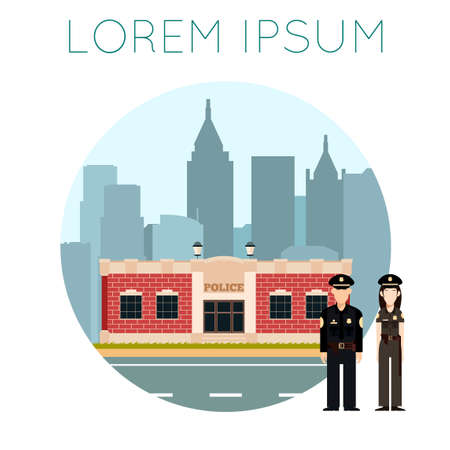 Vector image of the Police Department Bannerのイラスト素材