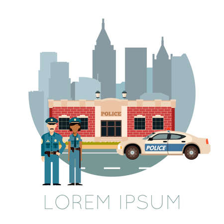 Vector image of the Police Department Bannerのイラスト素材