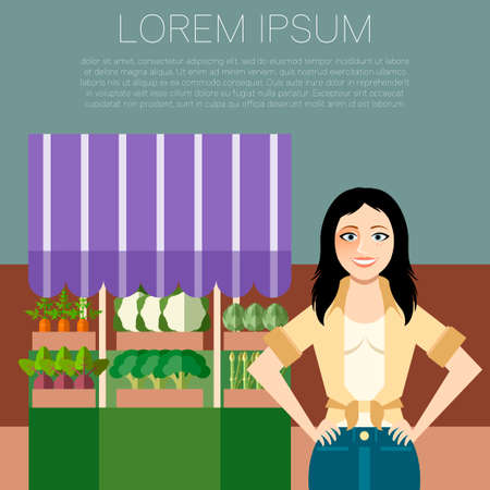 Vector image of the Vegetable market bannerのイラスト素材