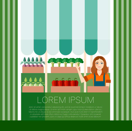 Vector image of the Vegetable market bannerのイラスト素材