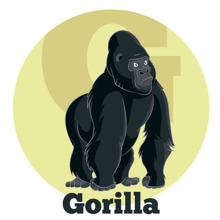 Vector image of the ABC Cartoon Gorillaのイラスト素材