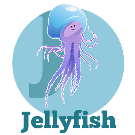 Vector image of the ABC Cartoon Jellyfish2のイラスト素材