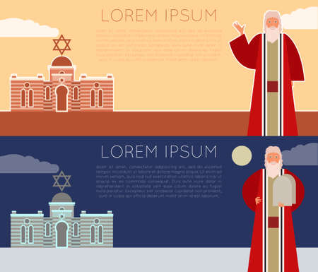 Vector image of the moses Jew Bannerのイラスト素材