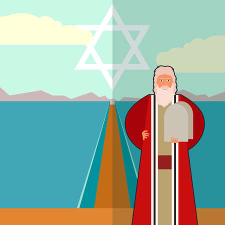 Vector image of the moses Jew Bannerのイラスト素材