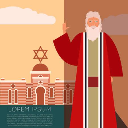 Vector image of the moses Jew Bannerのイラスト素材