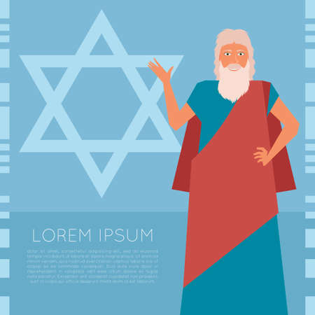 Vector image of the moses Jew Bannerのイラスト素材