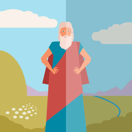 Vector image of the moses Jew Bannerのイラスト素材