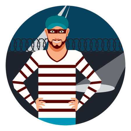 Vector image of the thief in the prisonのイラスト素材