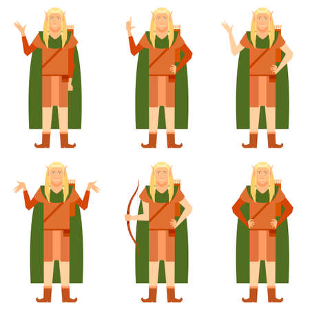 Vector image of the Set of Fantasy elvesのイラスト素材