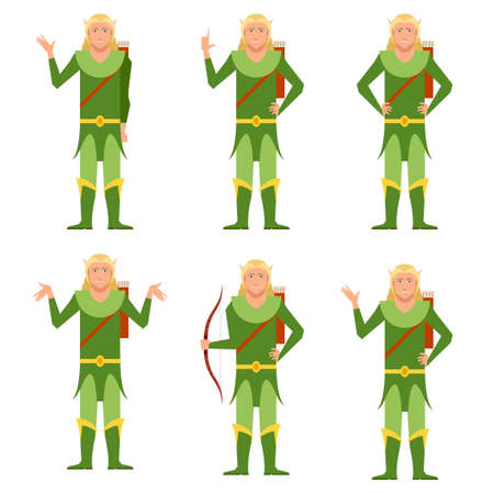 Vector image of the set of forest fantasy elvesのイラスト素材