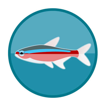 Vector image of the Neon fish iconのイラスト素材
