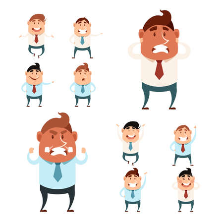 Vector image of the set of business cartoon menのイラスト素材