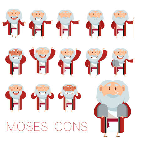 Vector image of the set of Moses iconsのイラスト素材