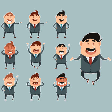 Vector image of the set of business cartoon menのイラスト素材