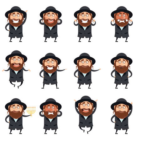 Vector image of the set of flet icons of jewsのイラスト素材