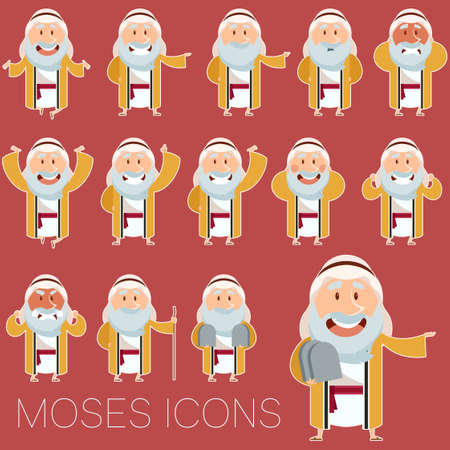 Vector image of the set of Moses iconsのイラスト素材