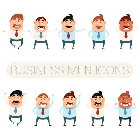 Vector image of the set of business cartoon menのイラスト素材