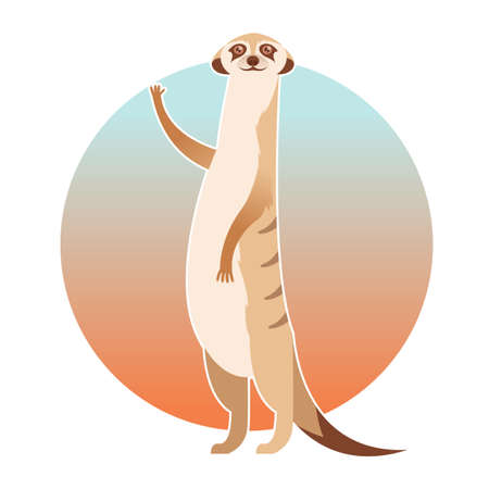 Vector image of the Greeting cartoon meerkatのイラスト素材