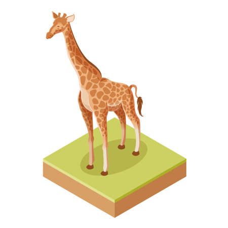 Vector image of the Isometric Giraffe iconのイラスト素材