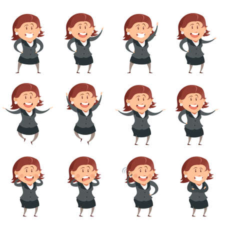 Vector image of the Set of flat cartoon business womenのイラスト素材