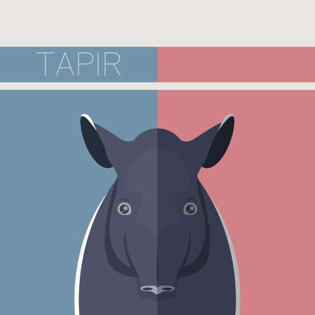 Vector image of the Flat postcard with Tapir
