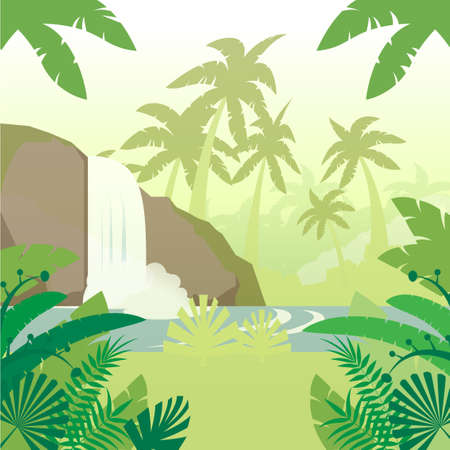 Vector image of the Jungle Flat Backgroundのイラスト素材