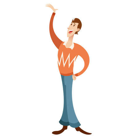 Flat Happy manのイラスト素材