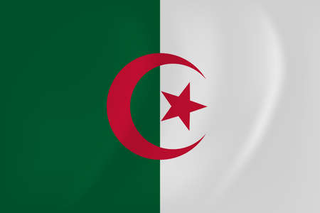 Algeria waving flagのイラスト素材