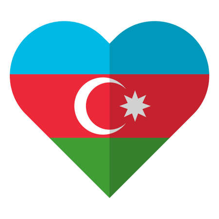 Azerbaijan flat heart flagのイラスト素材