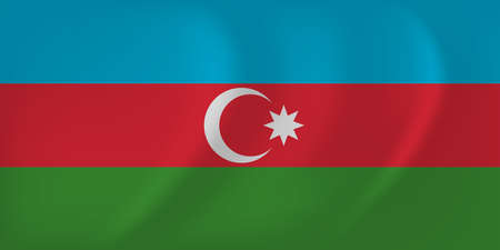 Azerbaijan waving flagのイラスト素材