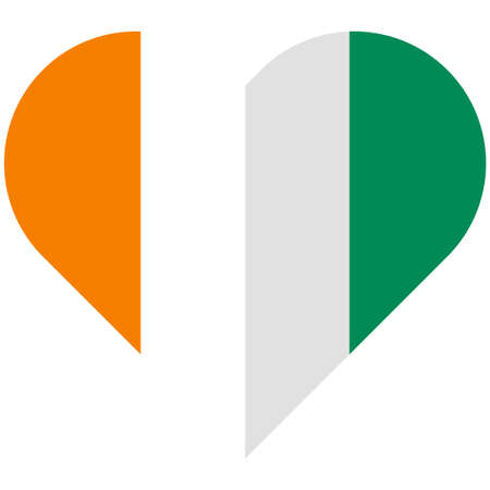 C te d Ivoire flat heart flagのイラスト素材