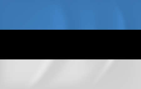 Vector image of the Estonia waving flagのイラスト素材