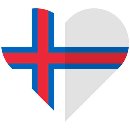 Vector image of the Faroe Islands flat heart flagのイラスト素材