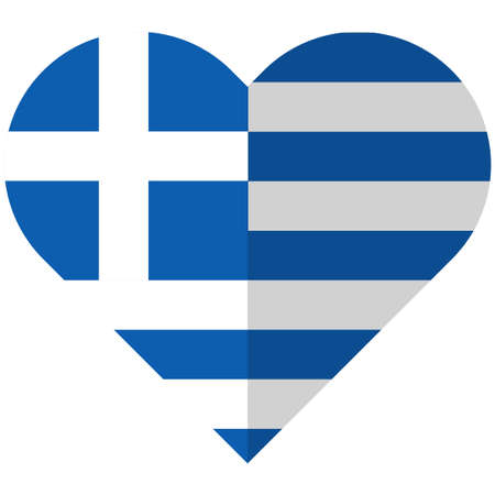 Vector image of the Greece flat heart flagのイラスト素材