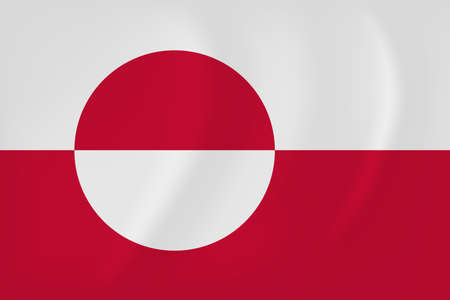 Vector image of the Greenland waving flagのイラスト素材