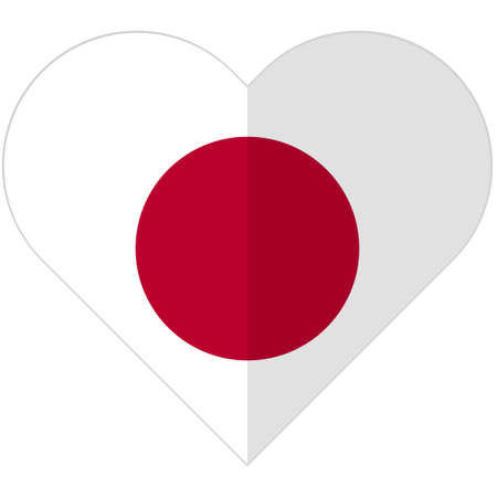 Vector image of the Japan flat heart flagのイラスト素材
