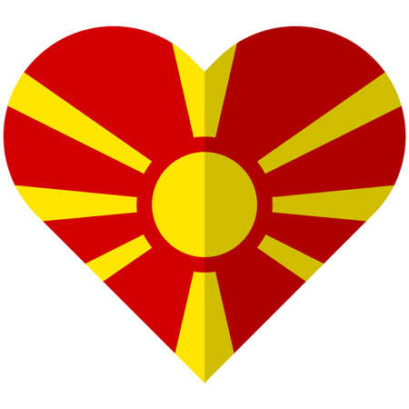 Vector image of the Macedonia flat heart flagのイラスト素材