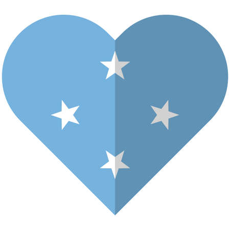 Vector image of the Micronesia flat heart flagのイラスト素材