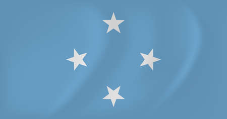 Vector image of the Micronesia waving flagのイラスト素材