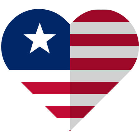 Vector image of the Liberia flat heart flagのイラスト素材